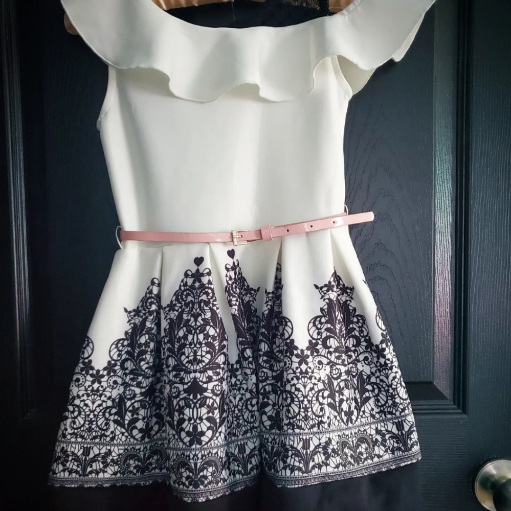 Knitworks Dress, Size 6x, White and Black